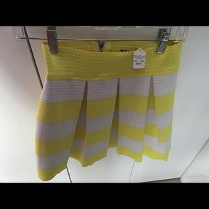 Yellow and white Striped skirt